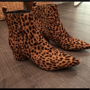Leopard print ankle boots